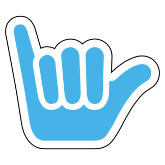 Shaka Sign (Hang Loose) Sticker (Baby Blue)